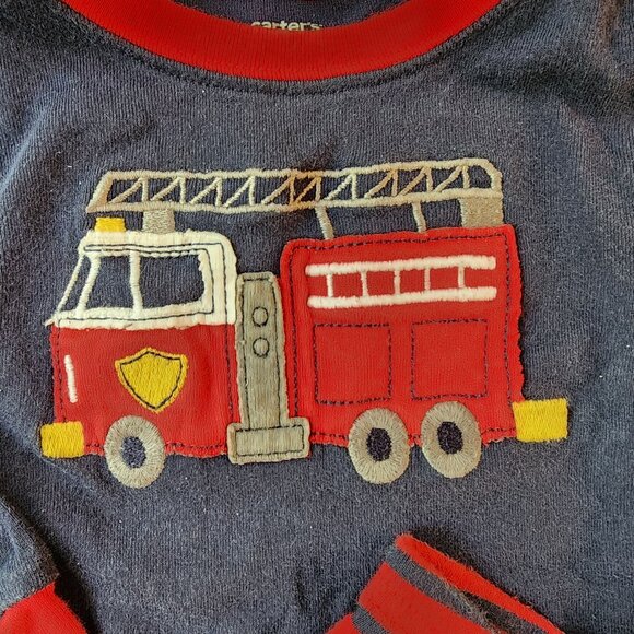 Carter's Super Comfy Toddler Fire Engine Pajamas Size 24 Months - Picture 5 of 7